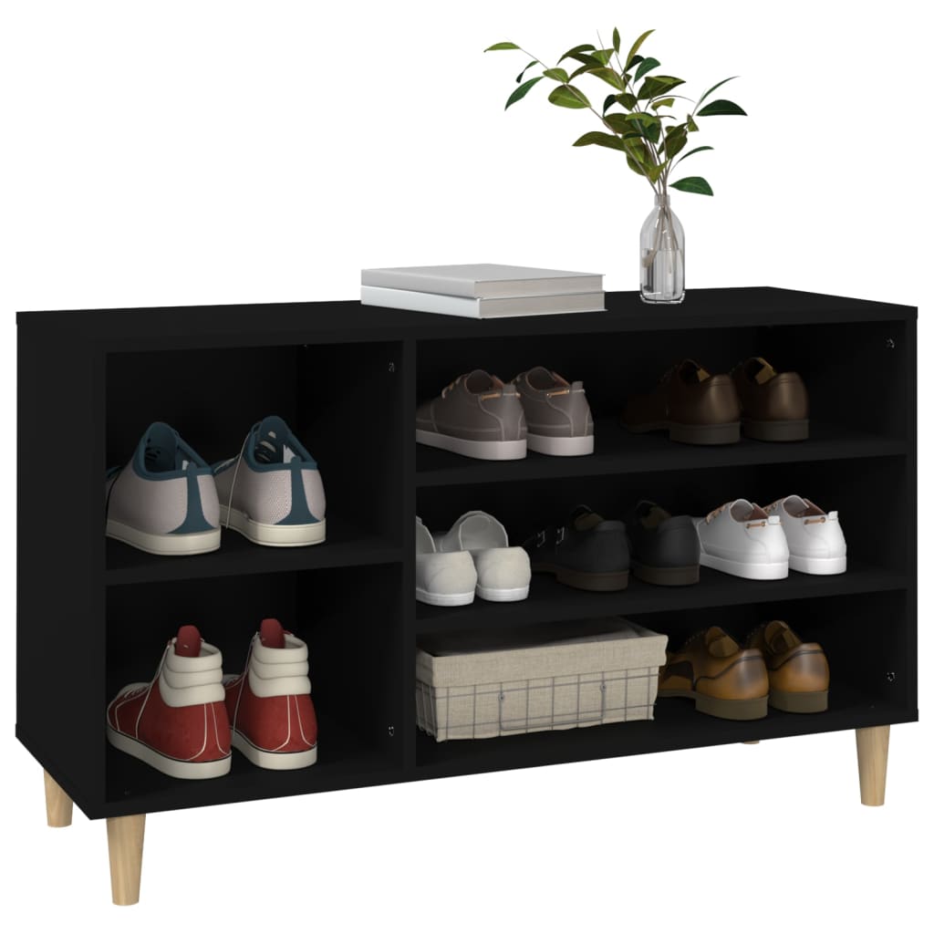 vidaXL Szafka na buty, czarna, 102x36x60 cm, materiał drewnopochodny