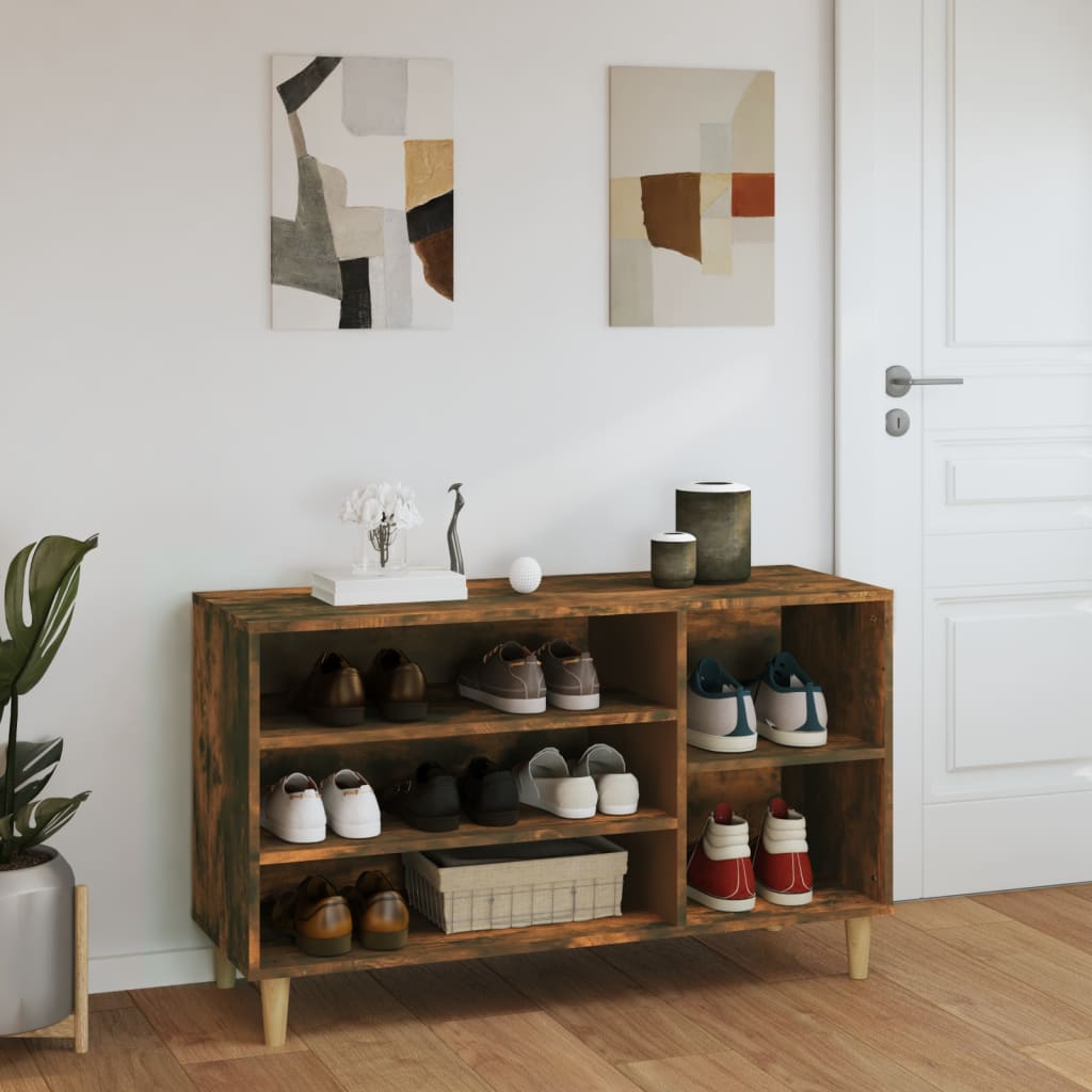 vidaXL Półka na buty, przydymiony dąb, 102x36x60 cm