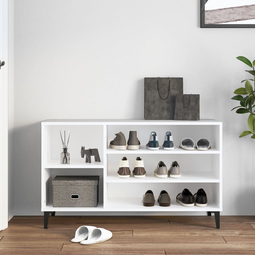 vidaXL Półka na buty, biała, 102x36x60 cm, materiał drewnopochodny