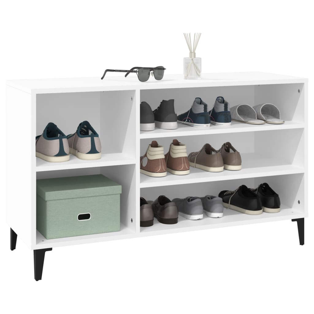 vidaXL Półka na buty, biała, 102x36x60 cm, materiał drewnopochodny