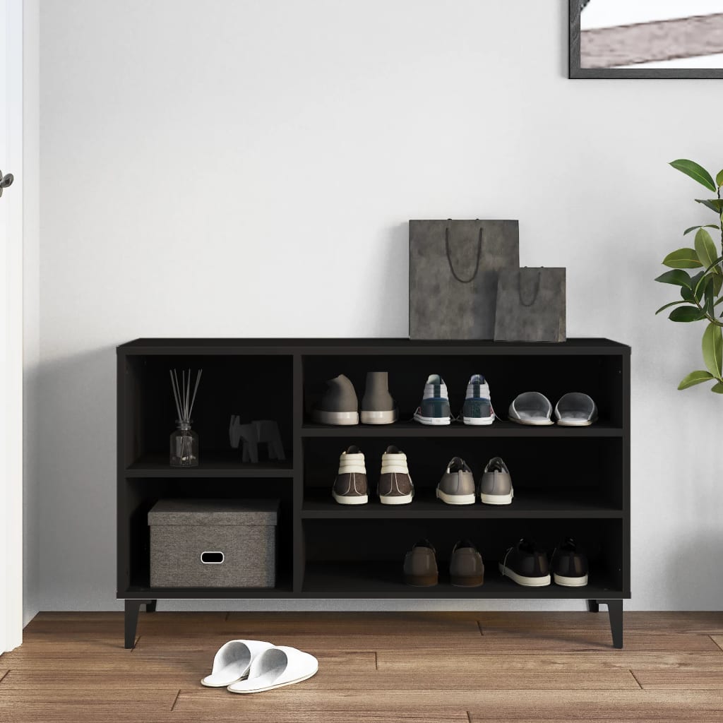 vidaXL Szafka na buty, czarna, 102x36x60 cm, materiał drewnopochodny