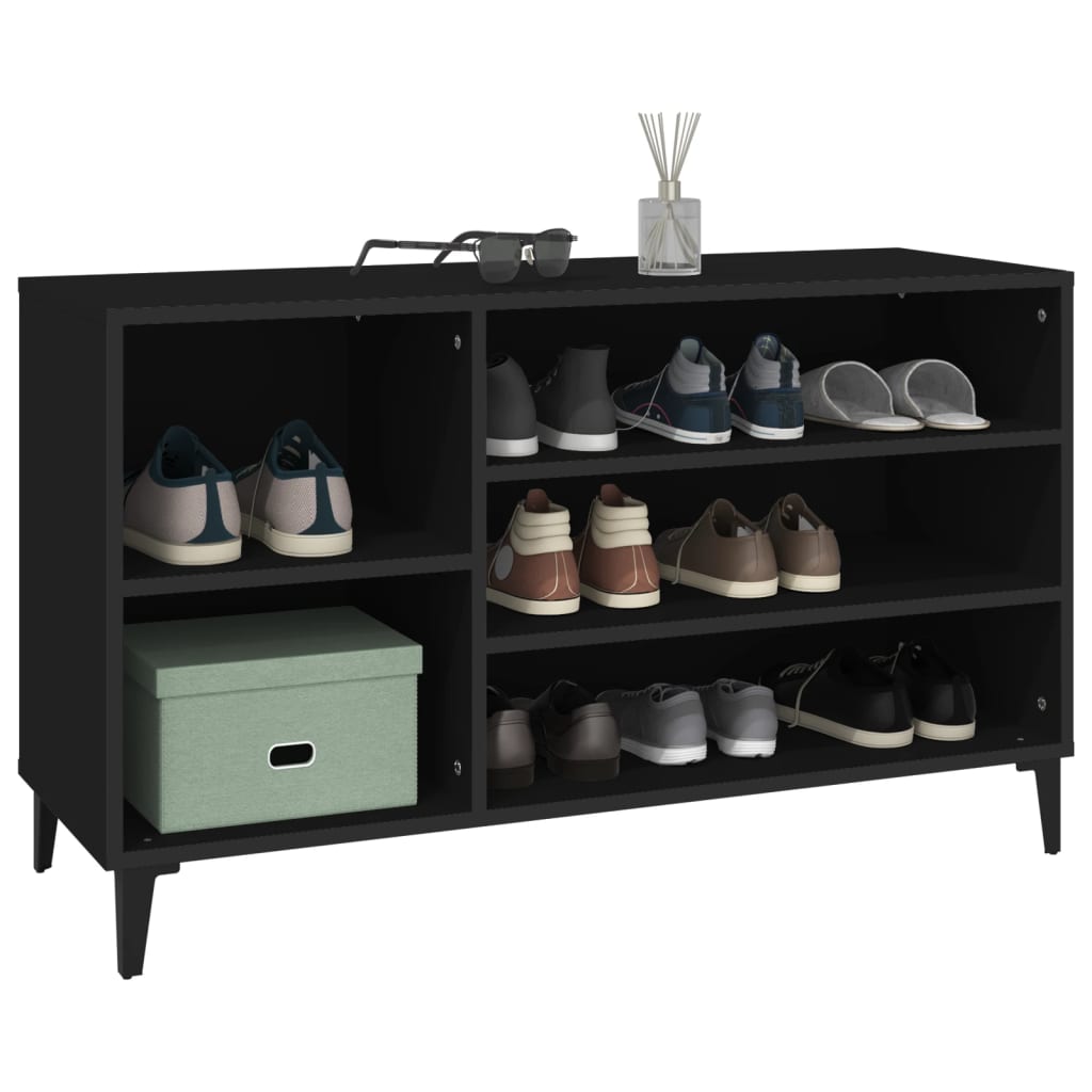 vidaXL Szafka na buty, czarna, 102x36x60 cm, materiał drewnopochodny