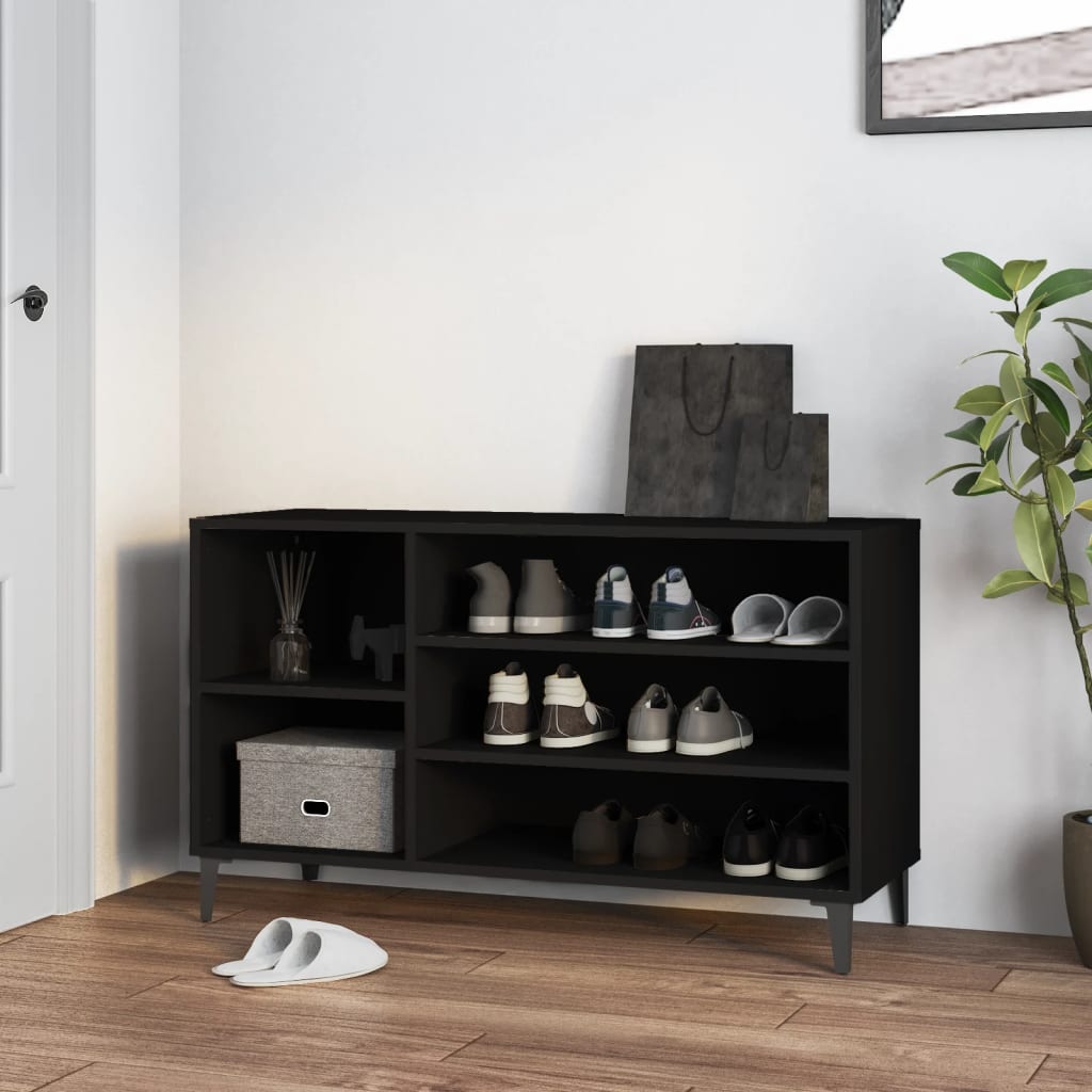 vidaXL Szafka na buty, czarna, 102x36x60 cm, materiał drewnopochodny