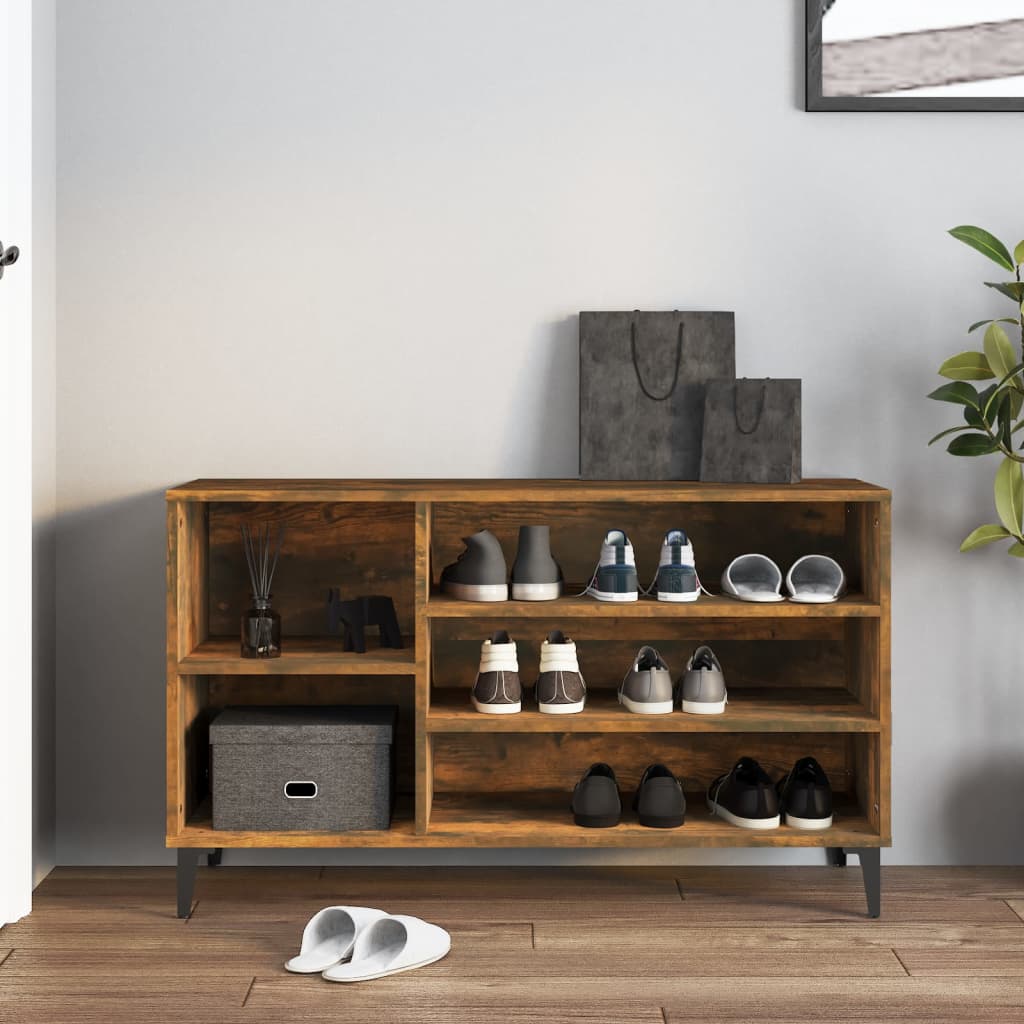 vidaXL Półka na buty, przydymiony dąb, 102x36x60 cm