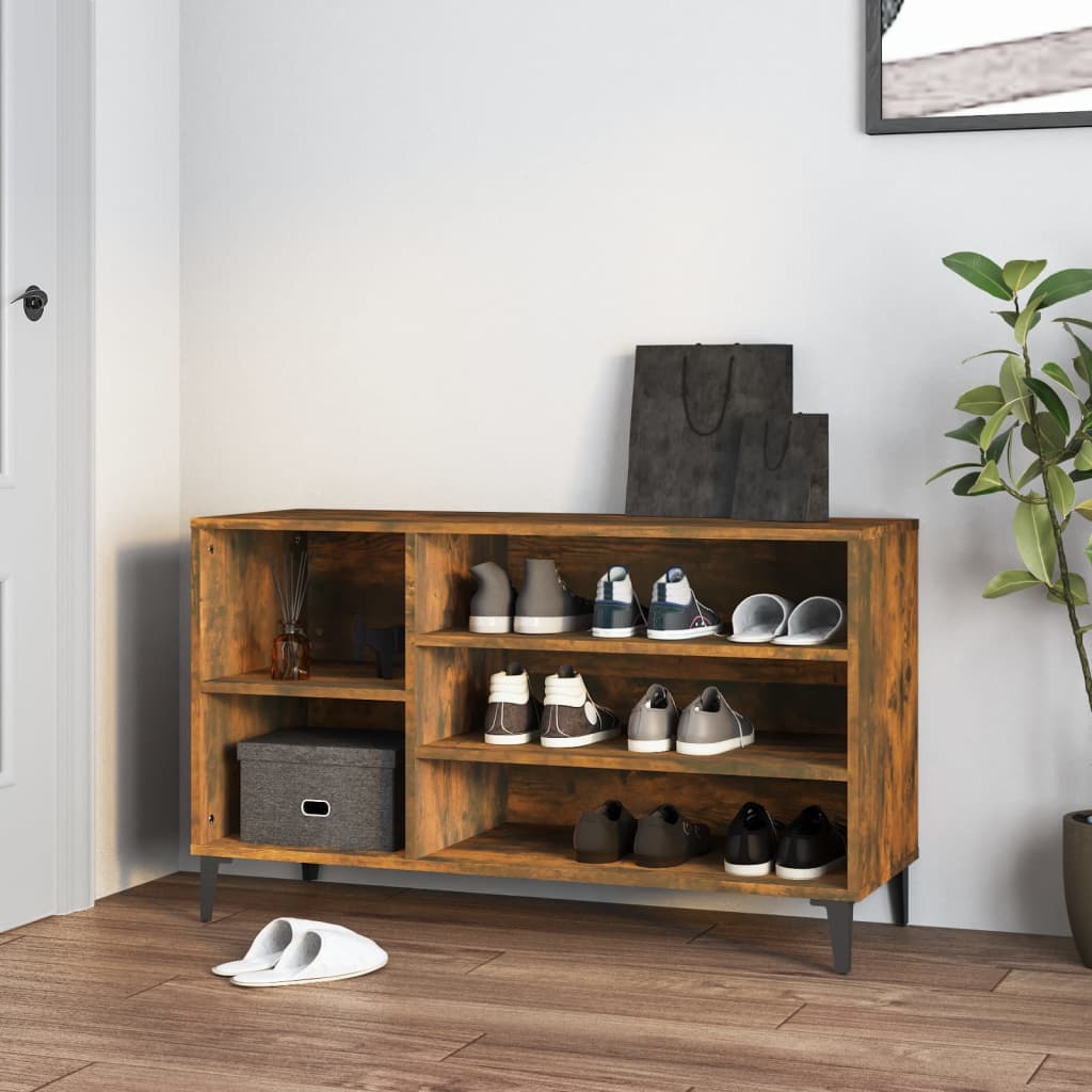 vidaXL Półka na buty, przydymiony dąb, 102x36x60 cm
