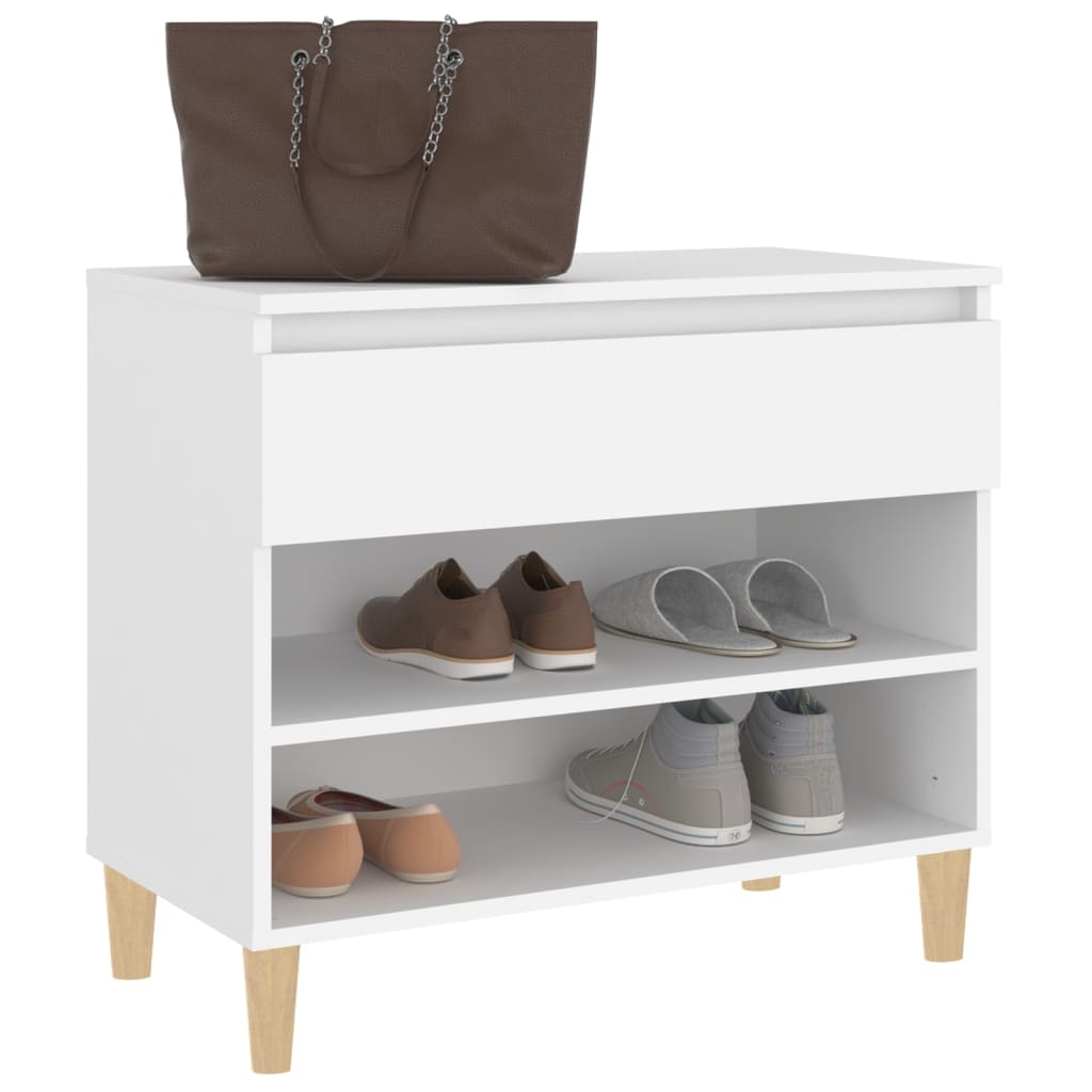 vidaXL Półka na buty, biała, 70x36x60 cm, materiał drewnopochodny