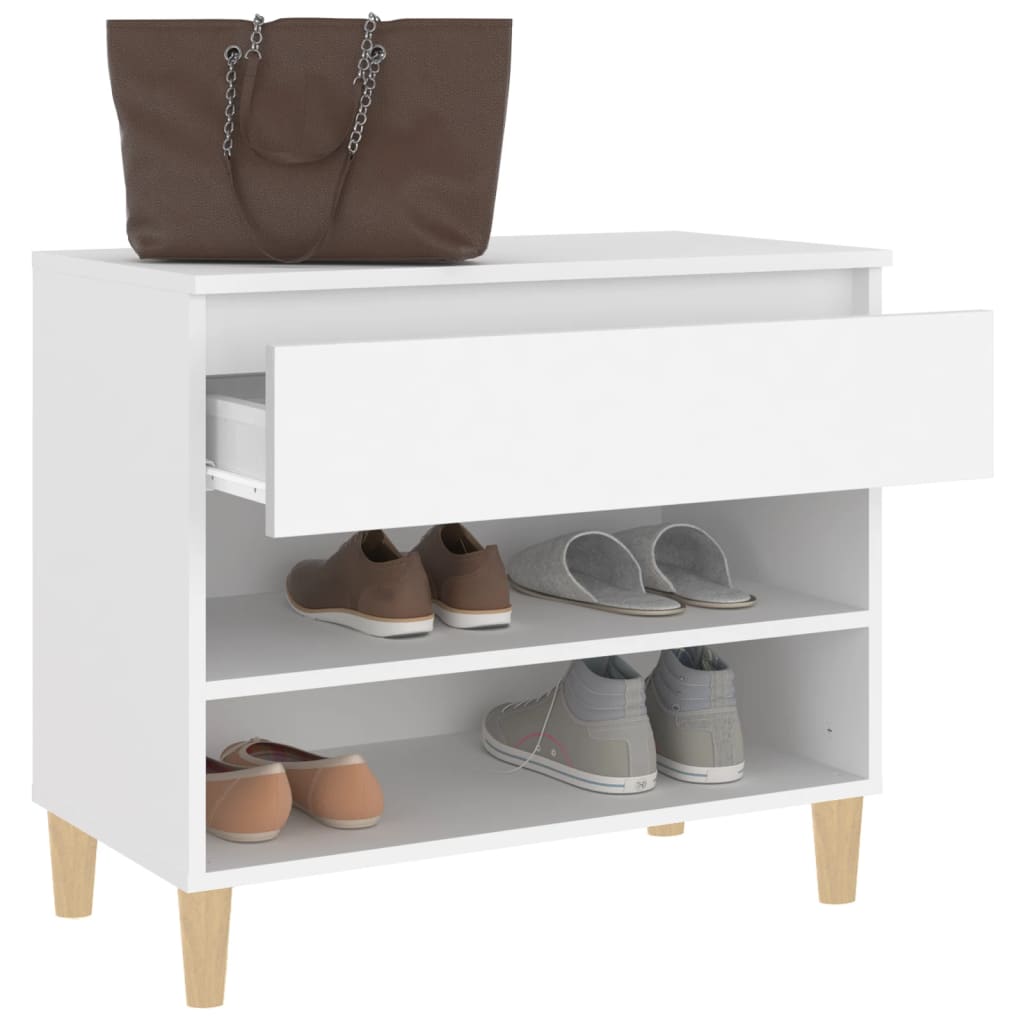 vidaXL Półka na buty, biała, 70x36x60 cm, materiał drewnopochodny