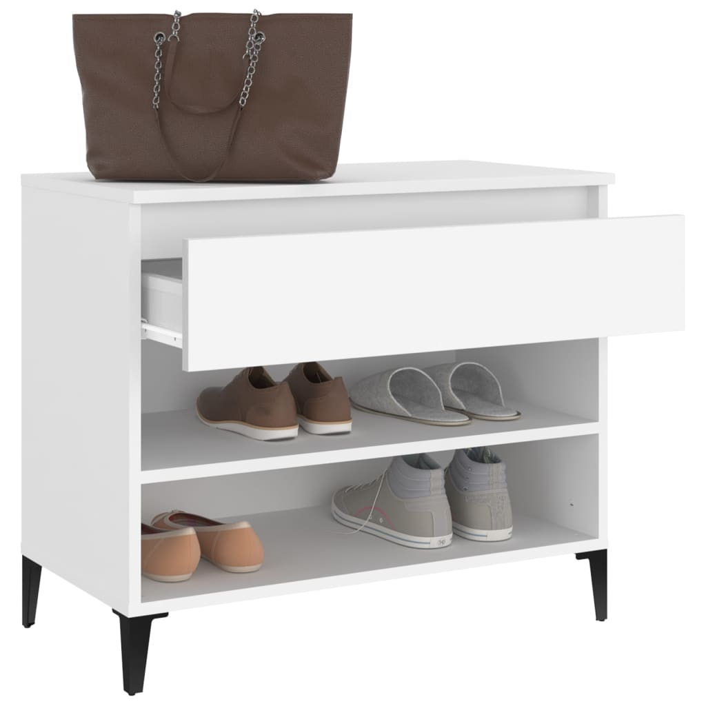 vidaXL Półka na buty, biała, 70x36x60 cm, materiał drewnopochodny