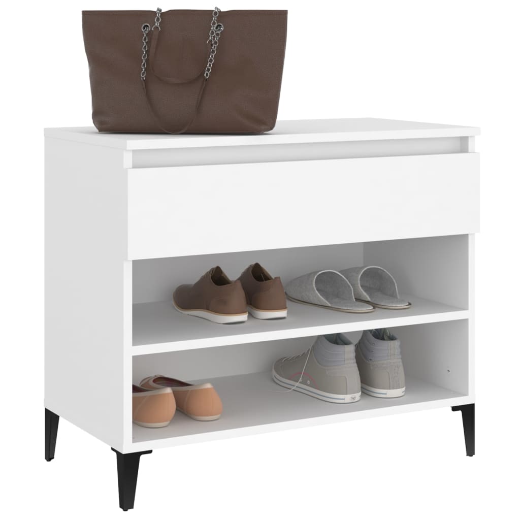 vidaXL Półka na buty, biała, 70x36x60 cm, materiał drewnopochodny