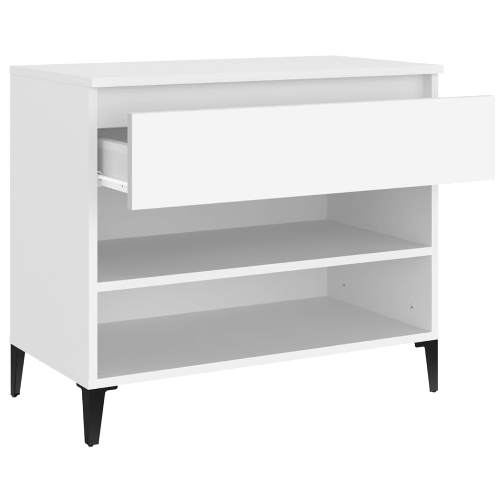 vidaXL Półka na buty, biała, 70x36x60 cm, materiał drewnopochodny
