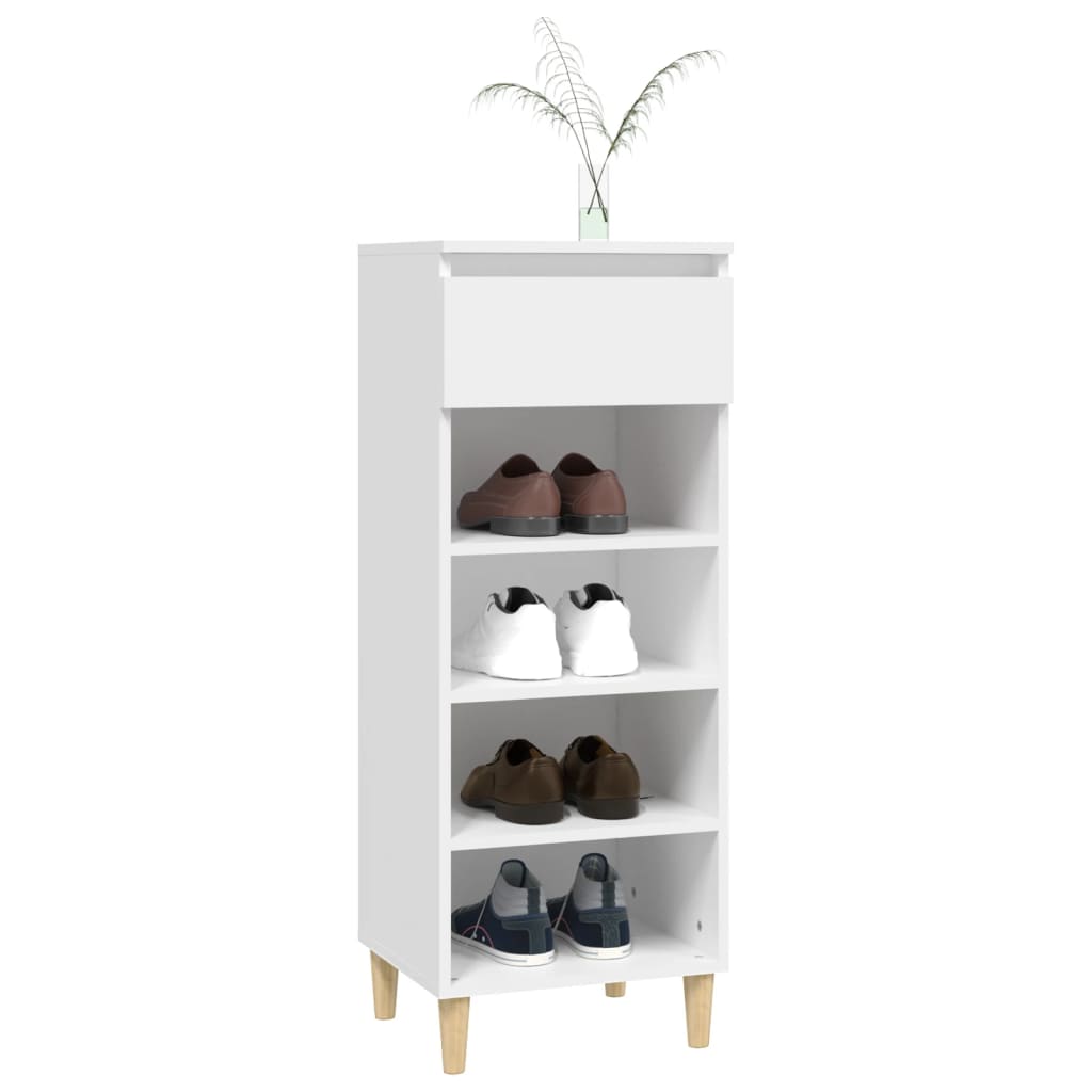 vidaXL Szafka na buty, biały, 40x36x105 cm, materiał drewnopochodny
