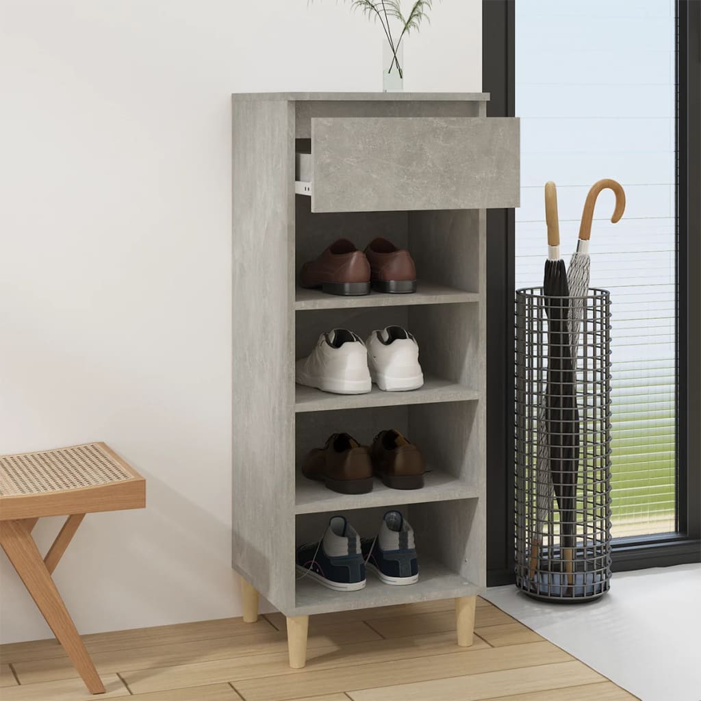 vidaXL Szafka na buty, szarość betonu, 40x36x105 cm