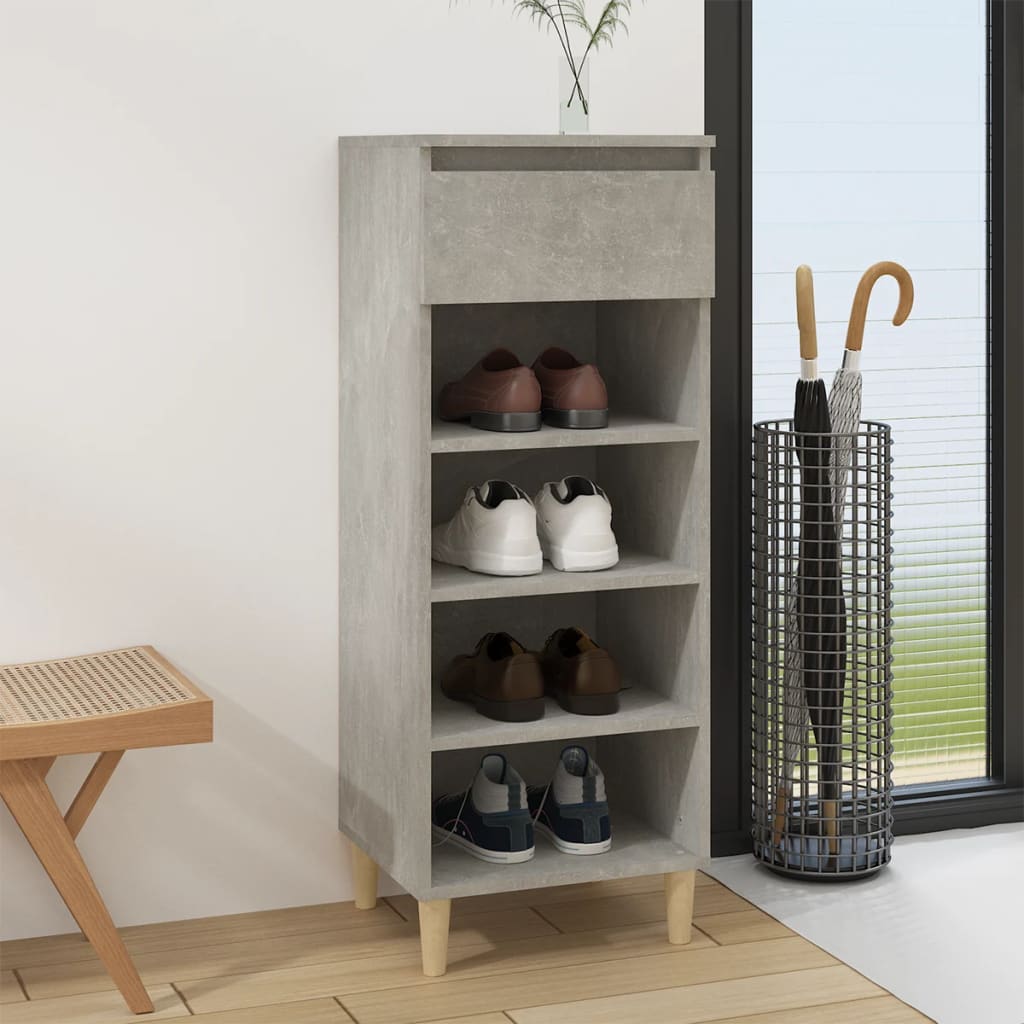 vidaXL Szafka na buty, szarość betonu, 40x36x105 cm