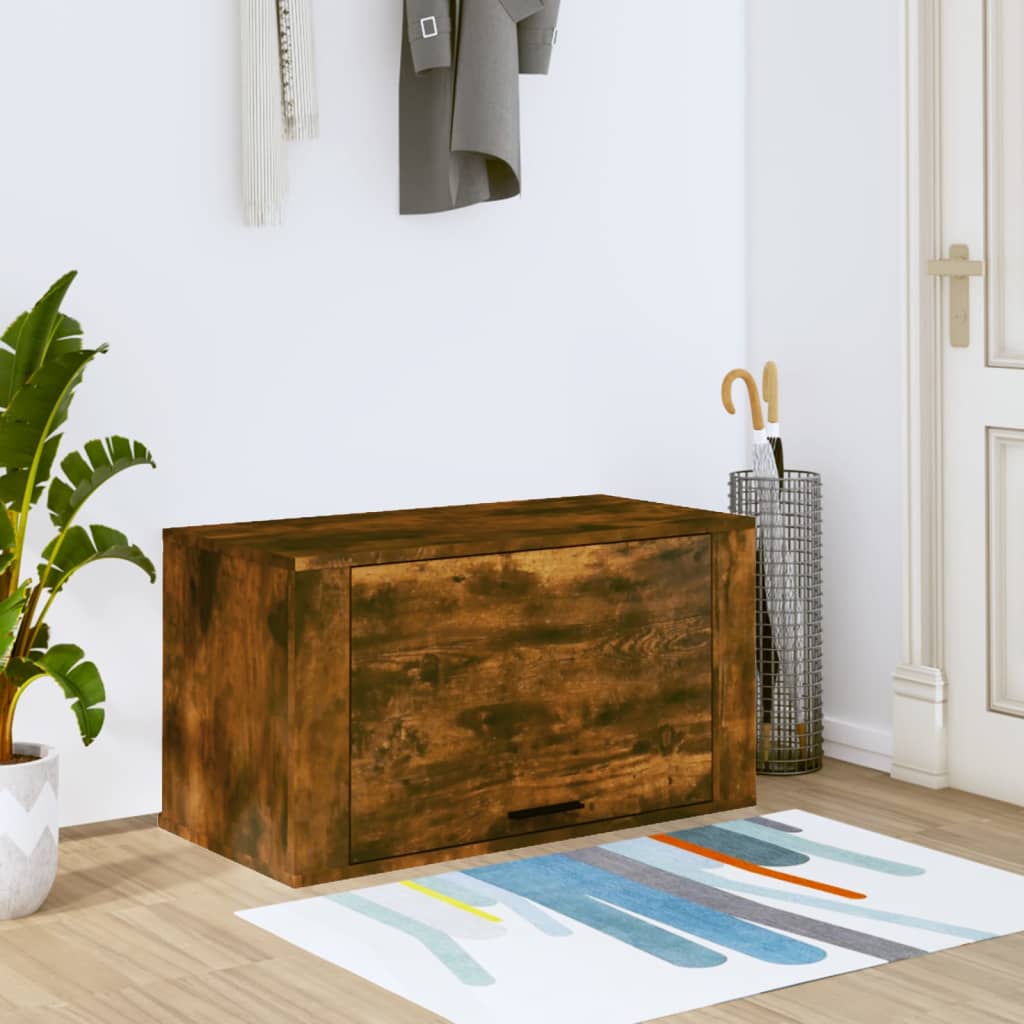 vidaXL Ścienna szafka na buty, przydymiony dąb, 70x35x38 cm