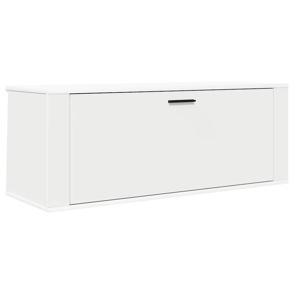 vidaXL Półka na buty, biała, 100x35x38 cm, materiał drewnopochodny