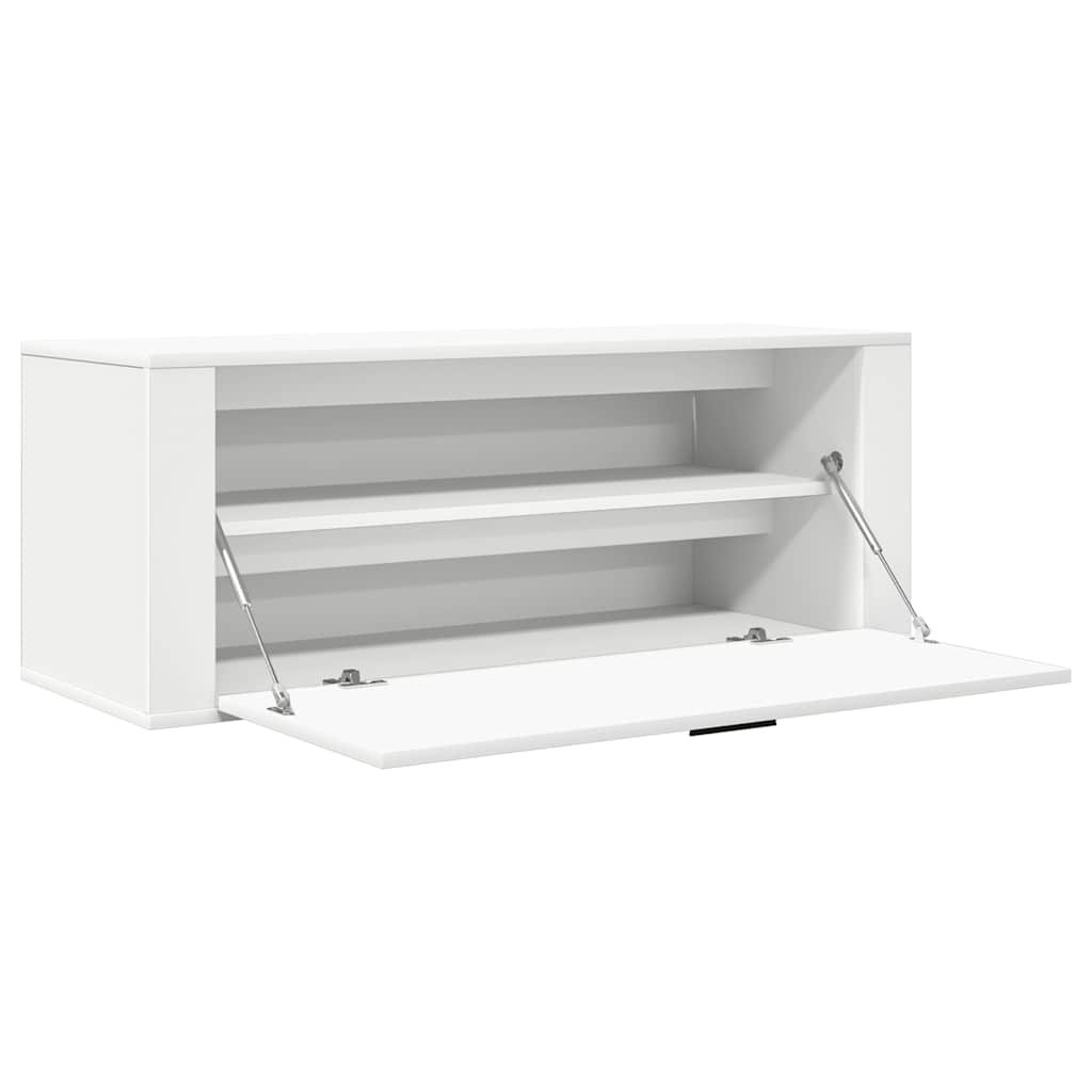 vidaXL Półka na buty, biała, 100x35x38 cm, materiał drewnopochodny