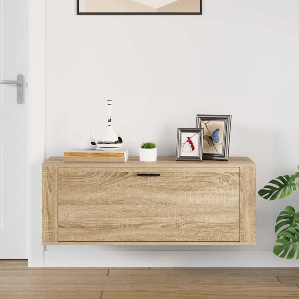 vidaXL Szafka na buty, ścienna, dąb sonoma, 100x35x38 cm