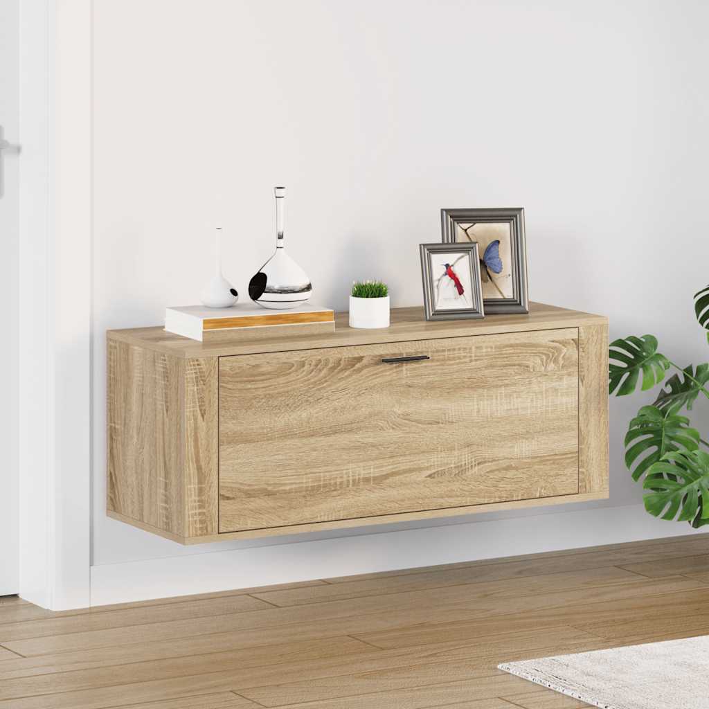 vidaXL Szafka na buty, ścienna, dąb sonoma, 100x35x38 cm