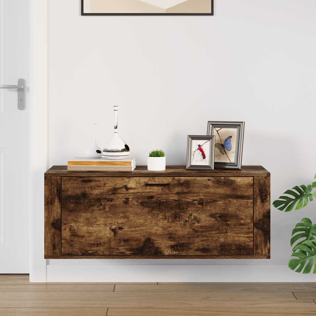 vidaXL Szafka na buty, ścienna, przydymiony dąb, 100x35x38 cm