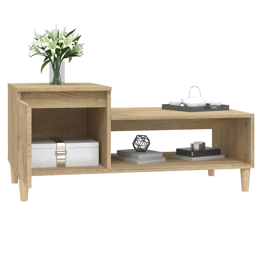 vidaXL Stolik kawowy, dąb sonoma 100x50x45 cm, materiał drewnopochodny