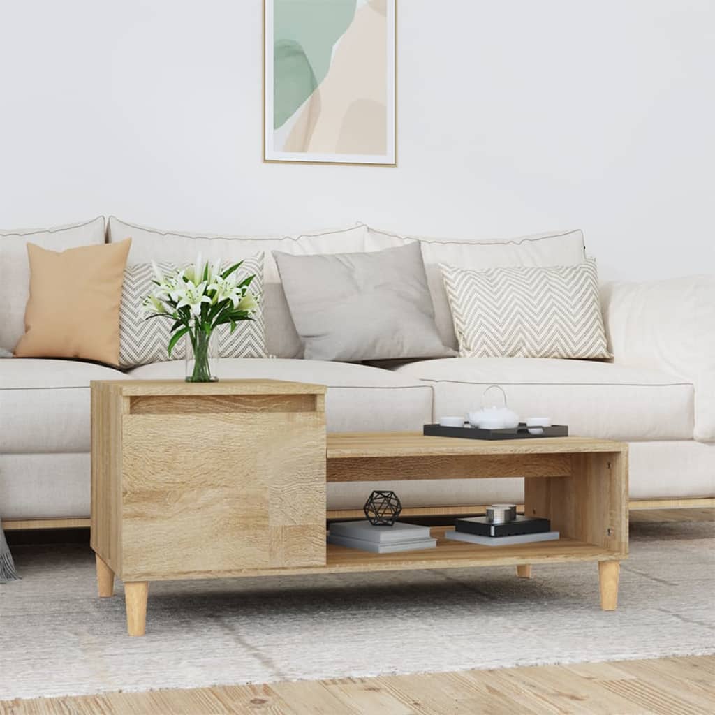vidaXL Stolik kawowy, dąb sonoma 100x50x45 cm, materiał drewnopochodny