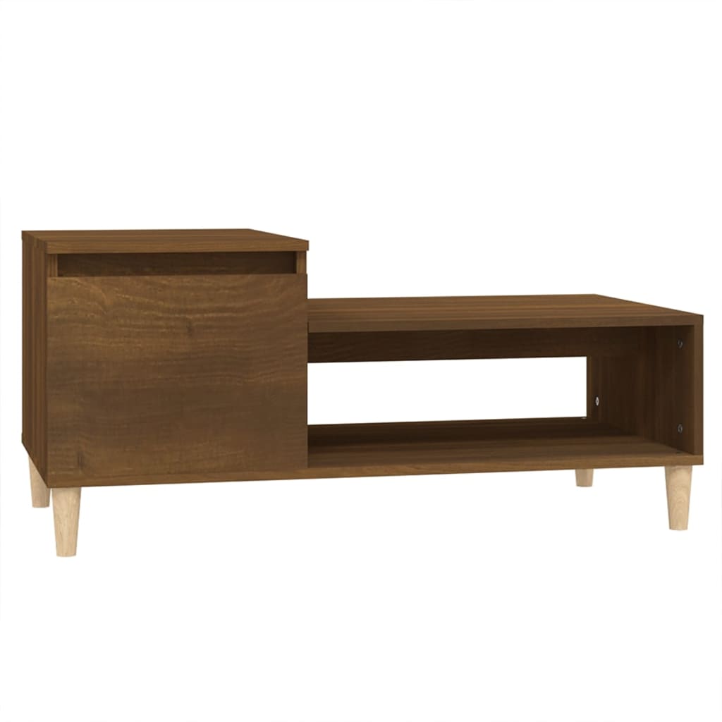 vidaXL Stolik kawowy, brązowy dąb100x50x45 cm, materiał drewnopochodny