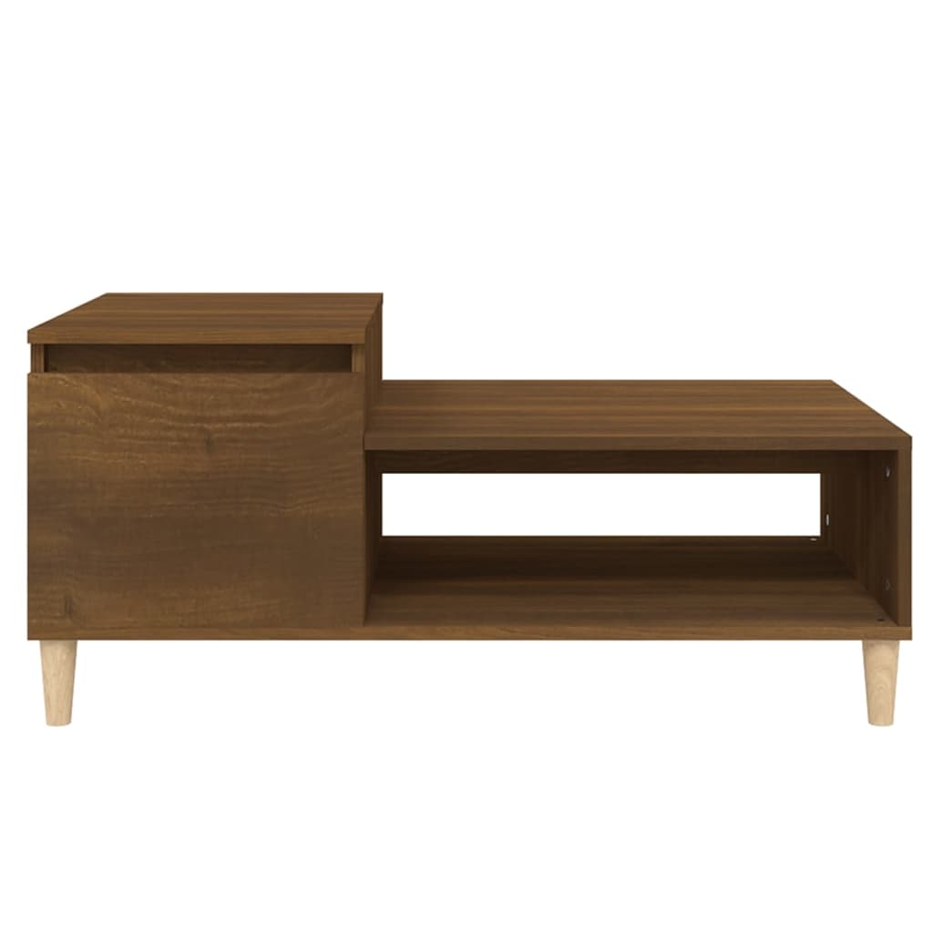 vidaXL Stolik kawowy, brązowy dąb100x50x45 cm, materiał drewnopochodny