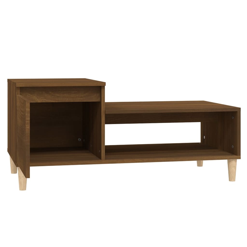 vidaXL Stolik kawowy, brązowy dąb100x50x45 cm, materiał drewnopochodny