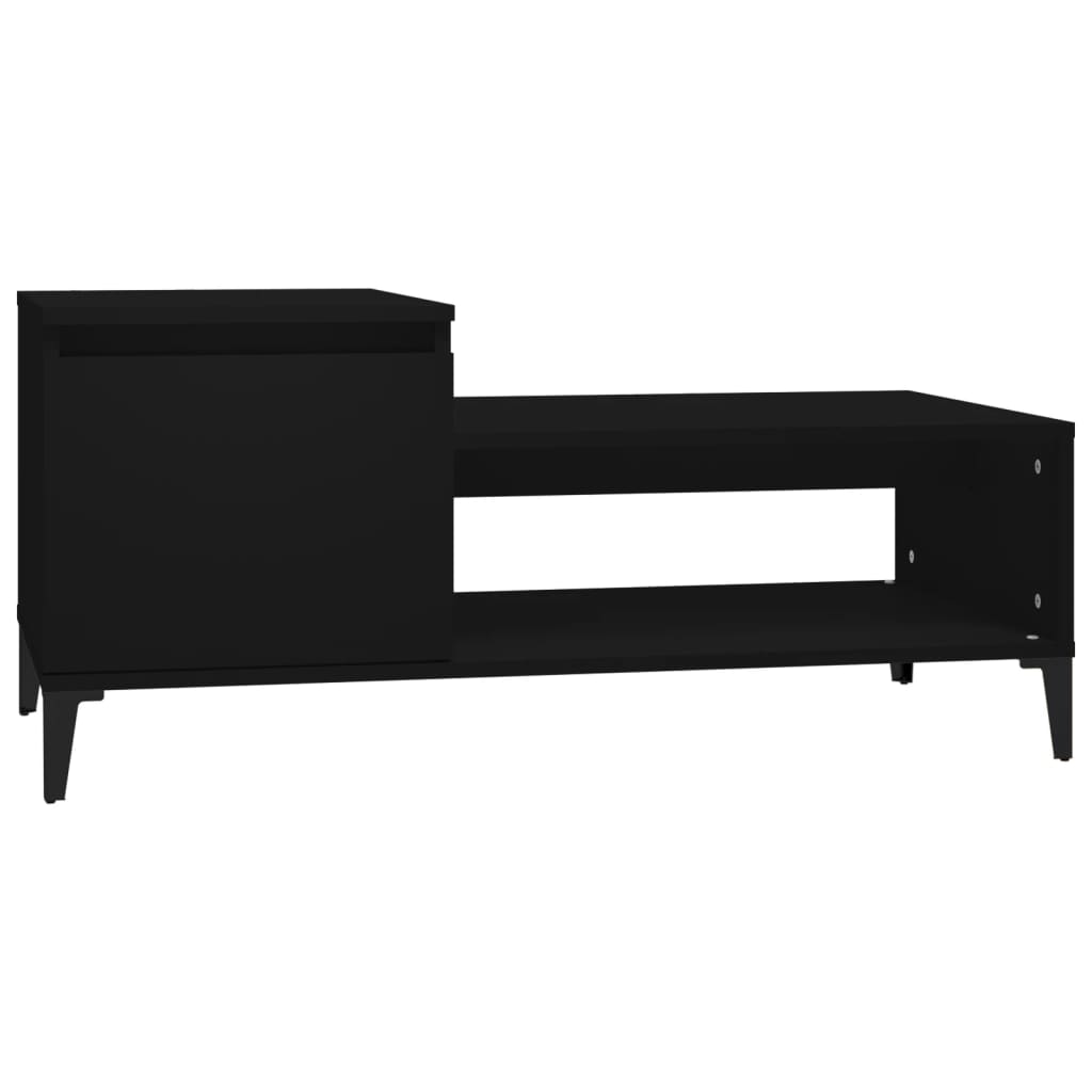 vidaXL Stolik kawowy, czarny 100x50x45 cm, materiał drewnopochodny