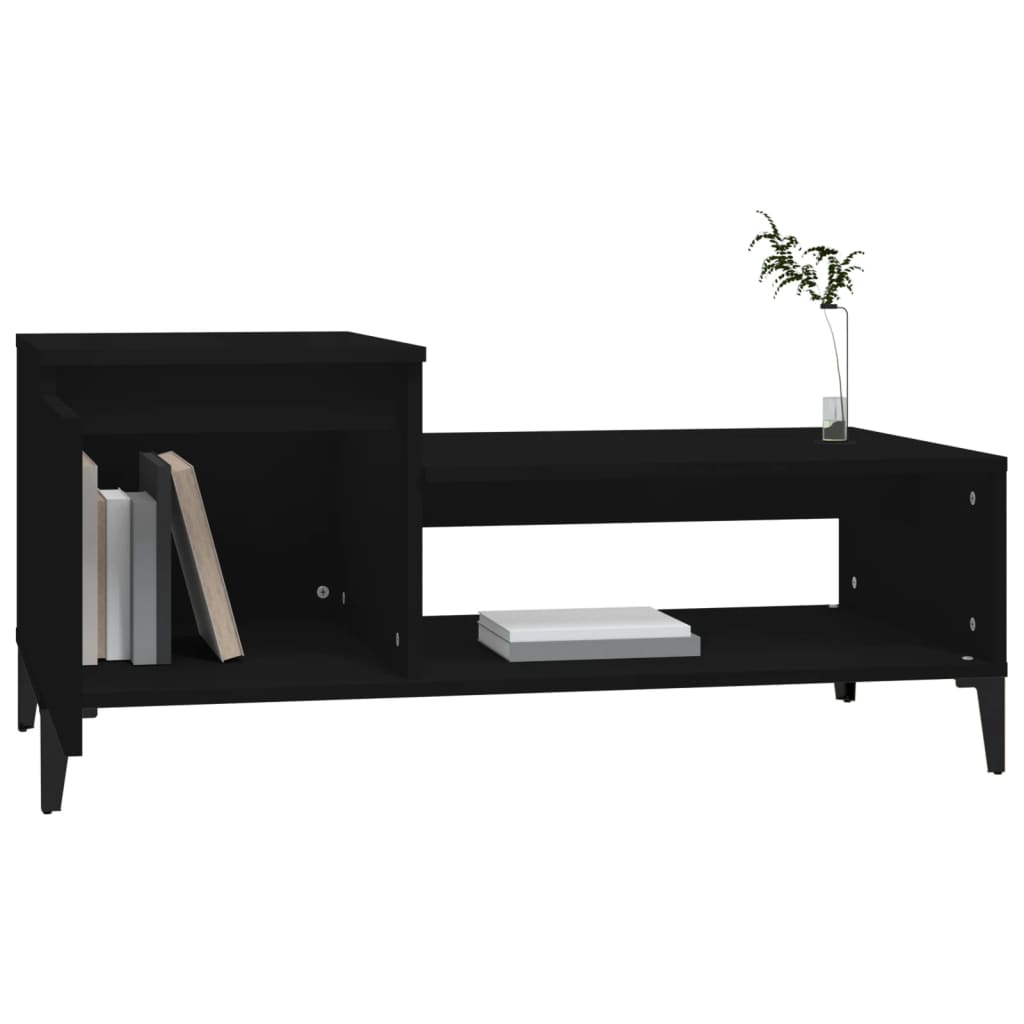 vidaXL Stolik kawowy, czarny 100x50x45 cm, materiał drewnopochodny