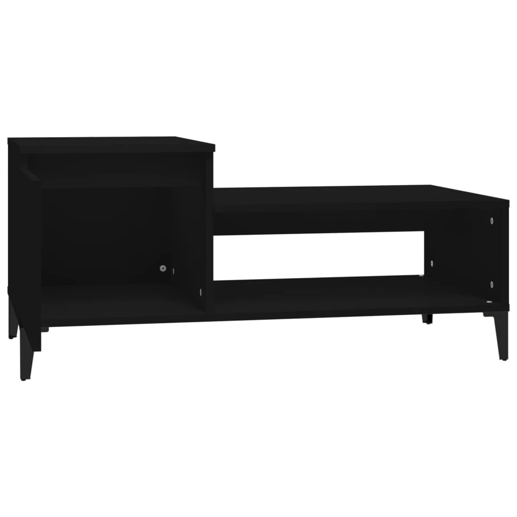 vidaXL Stolik kawowy, czarny 100x50x45 cm, materiał drewnopochodny