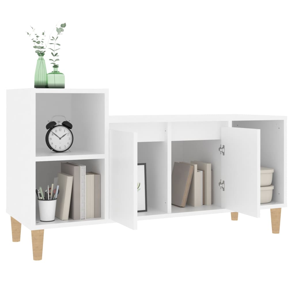 vidaXL Szafka pod TV, biała, 100x35x55 cm, materiał drewnopochodny