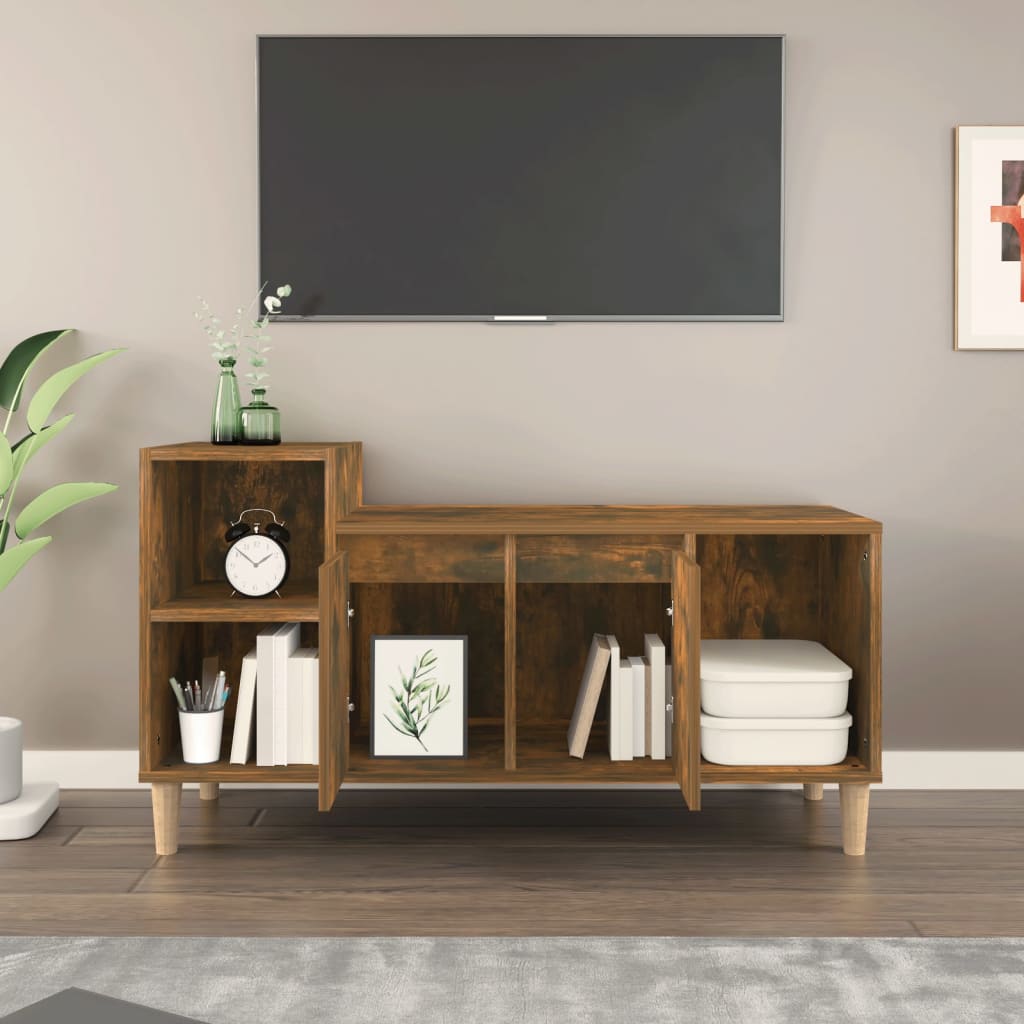 vidaXL Szafka pod telewizor, przydymiony dąb, 100x35x55 cm
