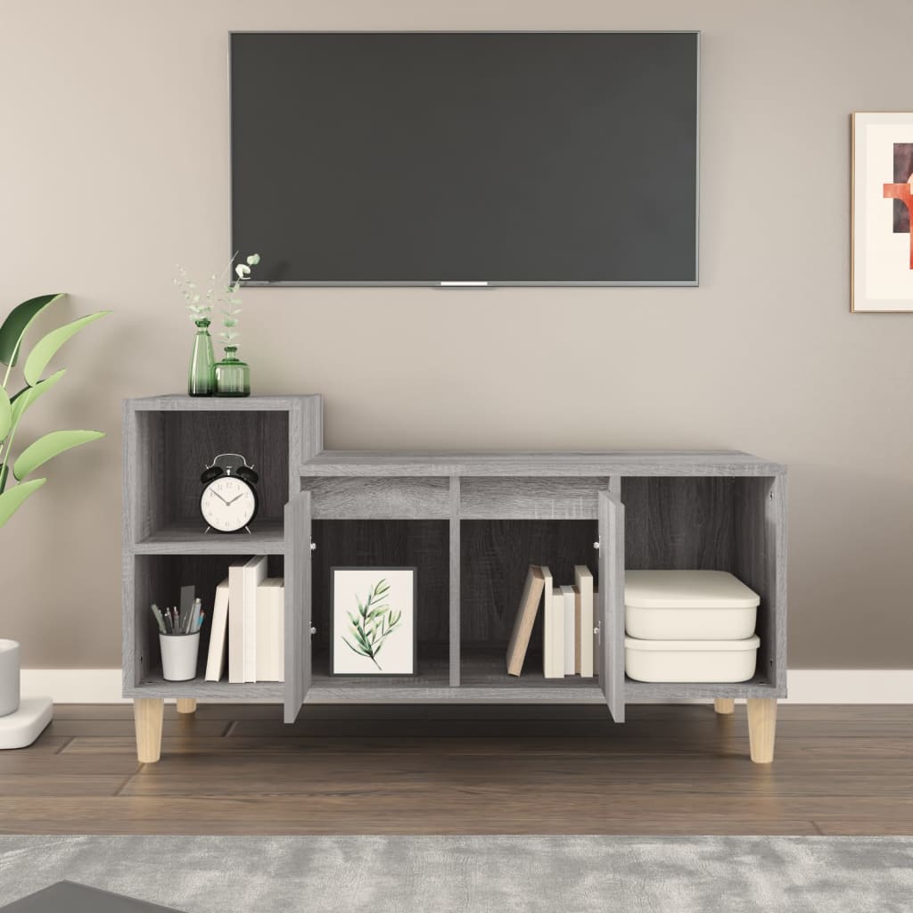 vidaXL Szafka pod telewizor, szary dąb sonoma, 100x35x55 cm