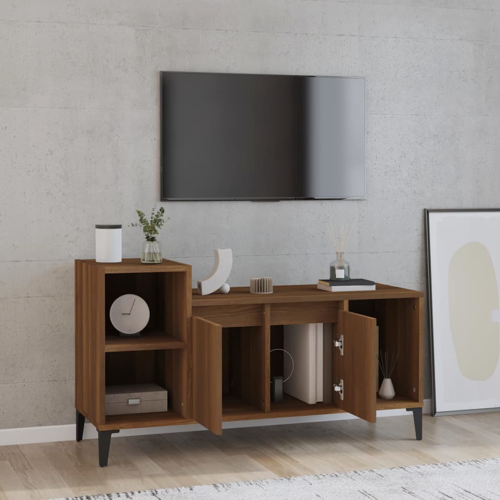 vidaXL Szafka pod telewizor, brązowy dąb, 100x35x55 cm