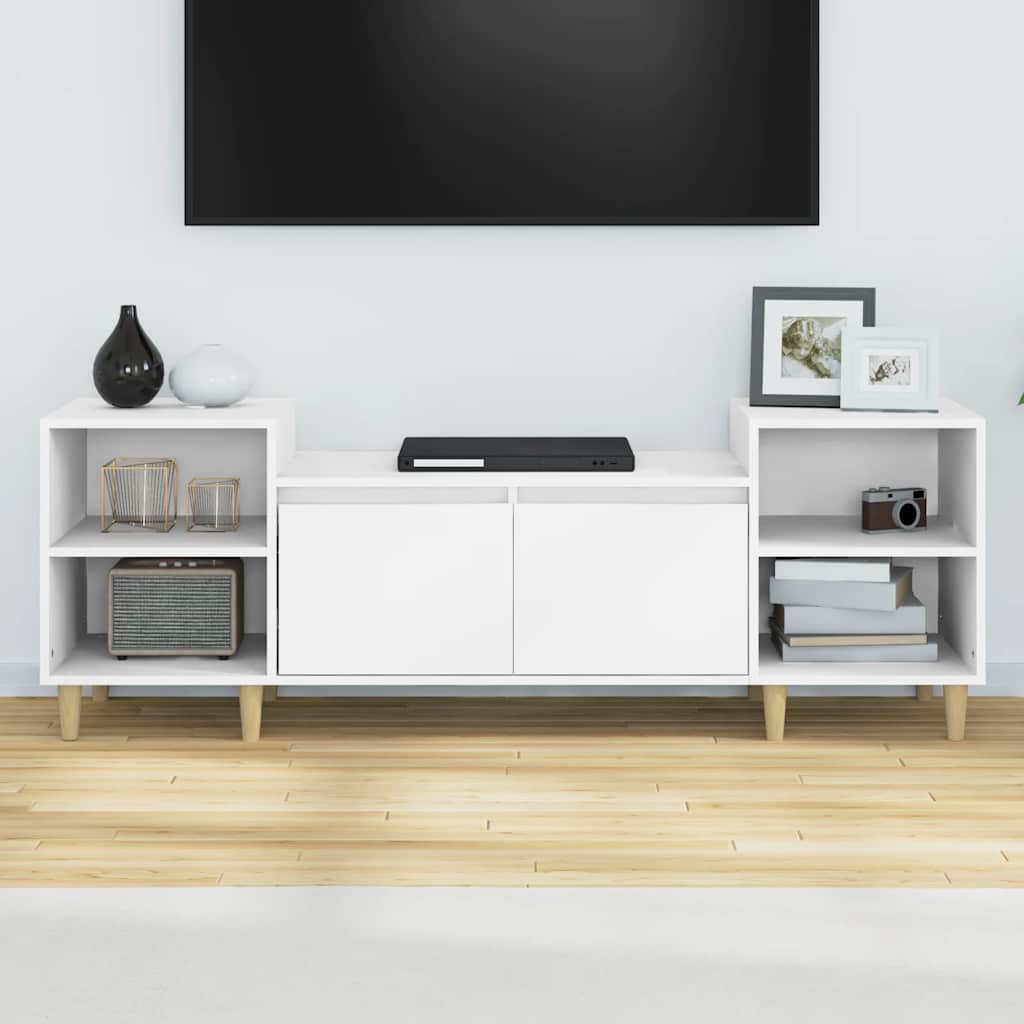 vidaXL Szafka pod TV, biała, 80x36x50 cm, materiał drewnopochodny