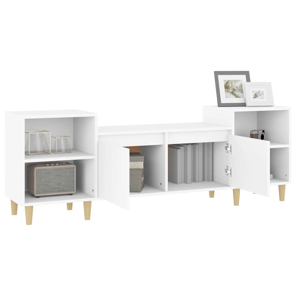 vidaXL Szafka pod TV, biała, 80x36x50 cm, materiał drewnopochodny