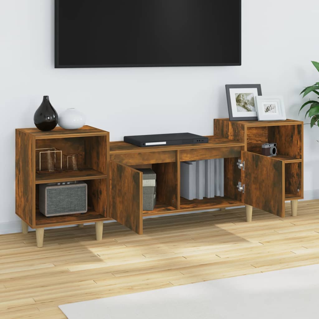 vidaXL Szafka pod telewizor, przydymiony dąb, 160x35x55 cm