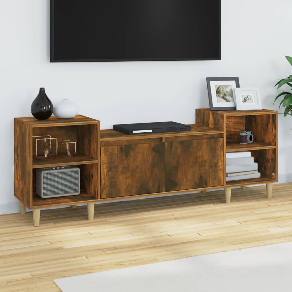 vidaXL Szafka pod telewizor, przydymiony dąb, 160x35x55 cm