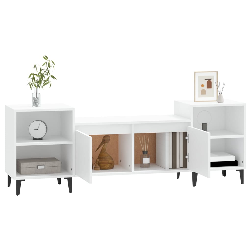 vidaXL Szafka pod TV, biała, 80x36x50 cm, materiał drewnopochodny