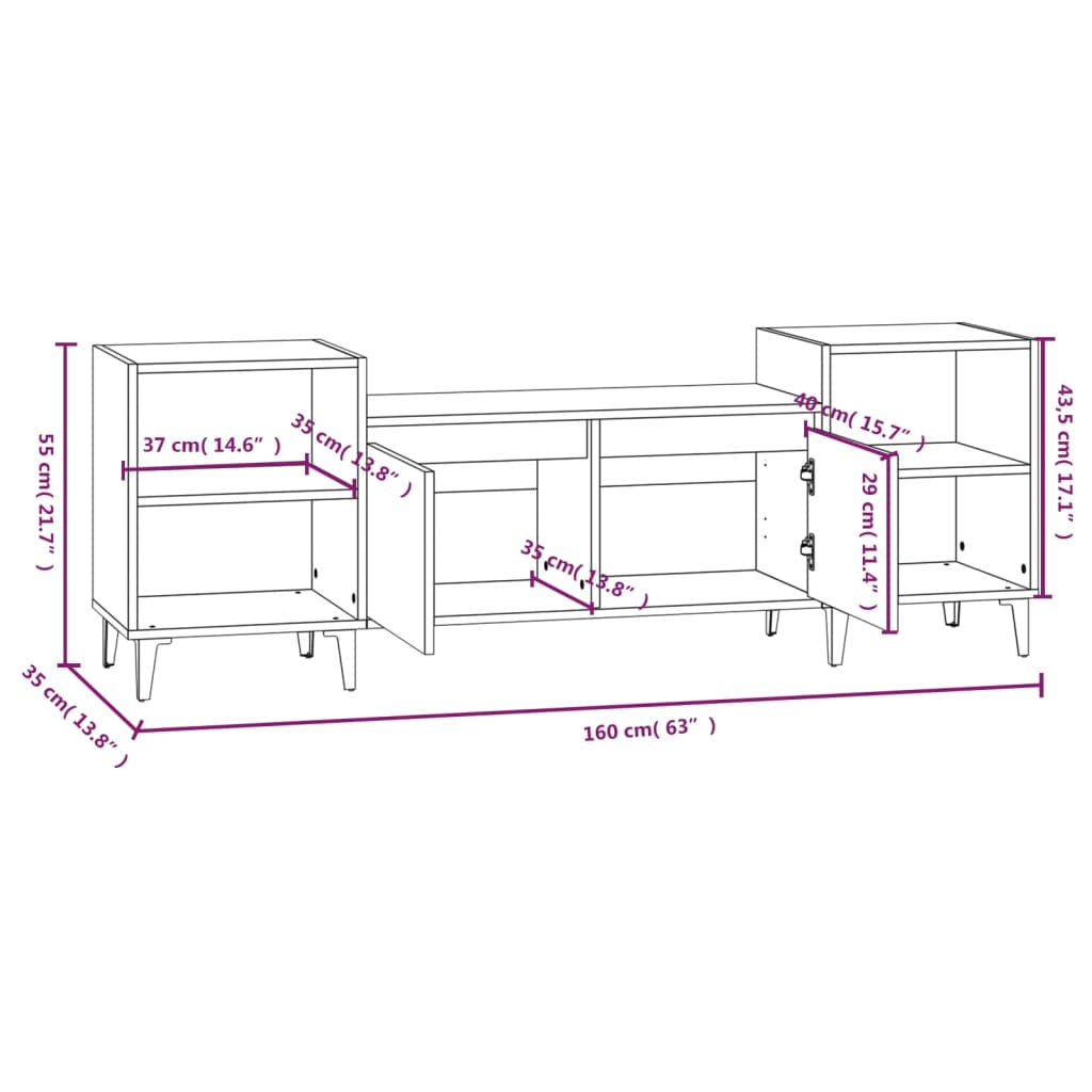 vidaXL Szafka pod TV, biała, 80x36x50 cm, materiał drewnopochodny