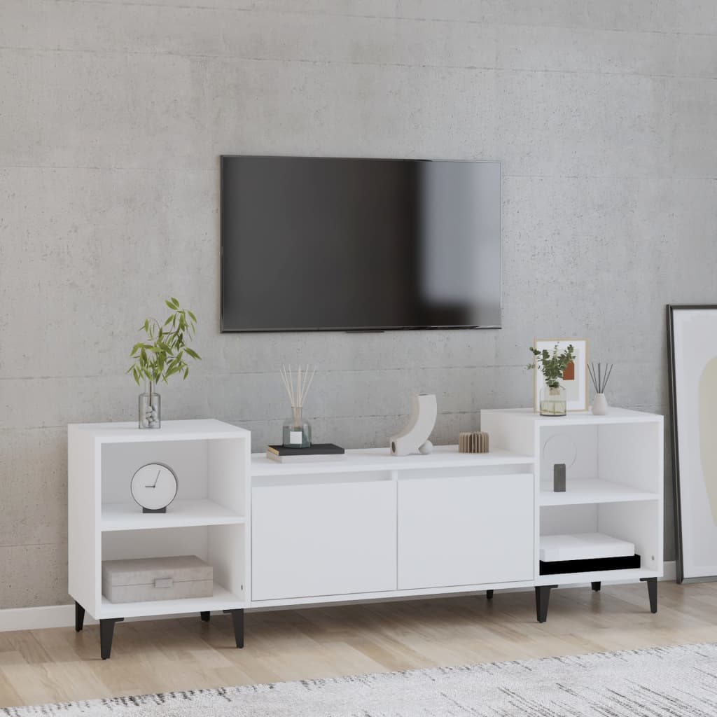 vidaXL Szafka pod TV, biała, 80x36x50 cm, materiał drewnopochodny