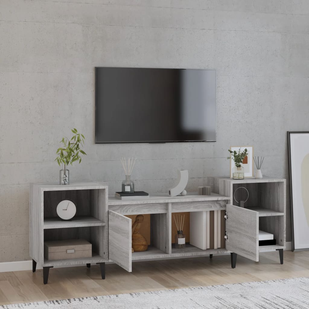 vidaXL Szafka pod telewizor, szary dąb sonoma, 160x35x55 cm