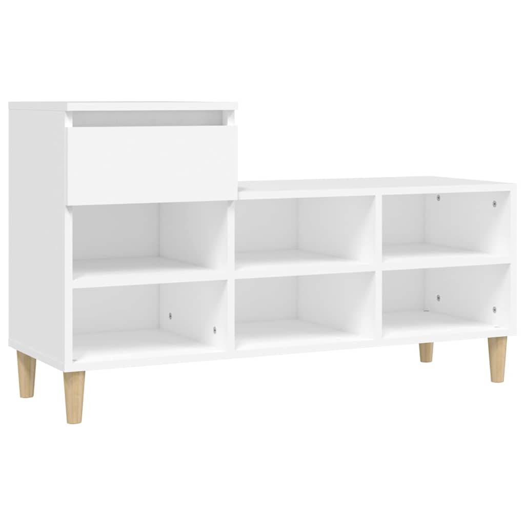 vidaXL Półka na buty, biała, 102x36x60 cm, materiał drewnopochodny