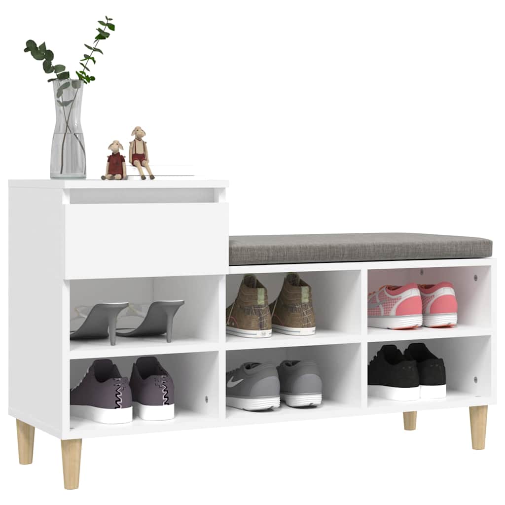 vidaXL Półka na buty, biała, 102x36x60 cm, materiał drewnopochodny