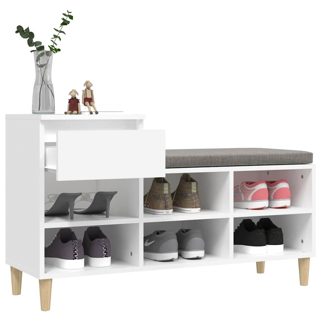 vidaXL Półka na buty, biała, 102x36x60 cm, materiał drewnopochodny