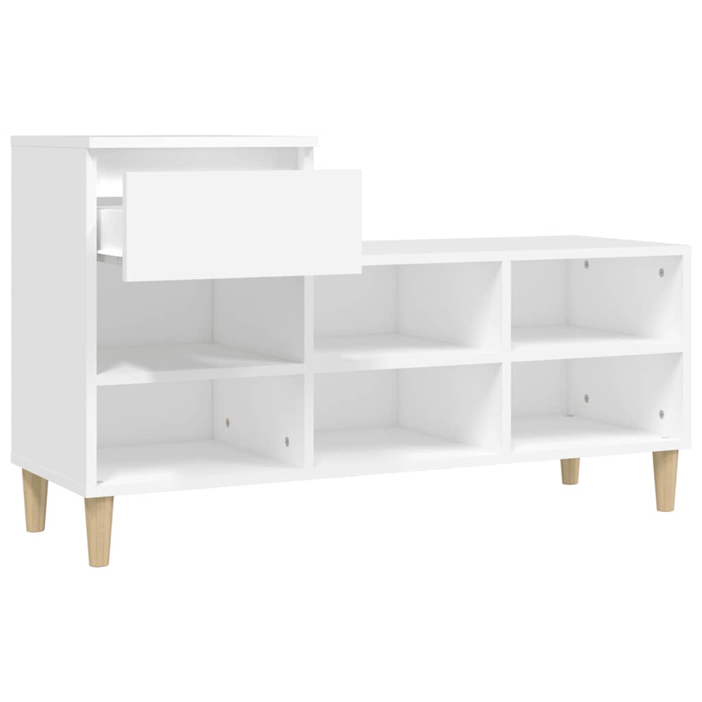 vidaXL Półka na buty, biała, 102x36x60 cm, materiał drewnopochodny