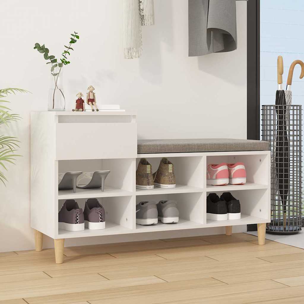 vidaXL Półka na buty, biała, 102x36x60 cm, materiał drewnopochodny