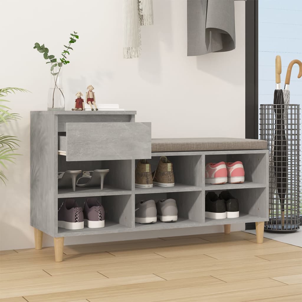 vidaXL Szafka na buty, szarość betonu, 102x36x60 cm