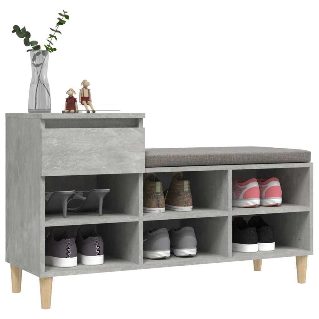 vidaXL Szafka na buty, szarość betonu, 102x36x60 cm